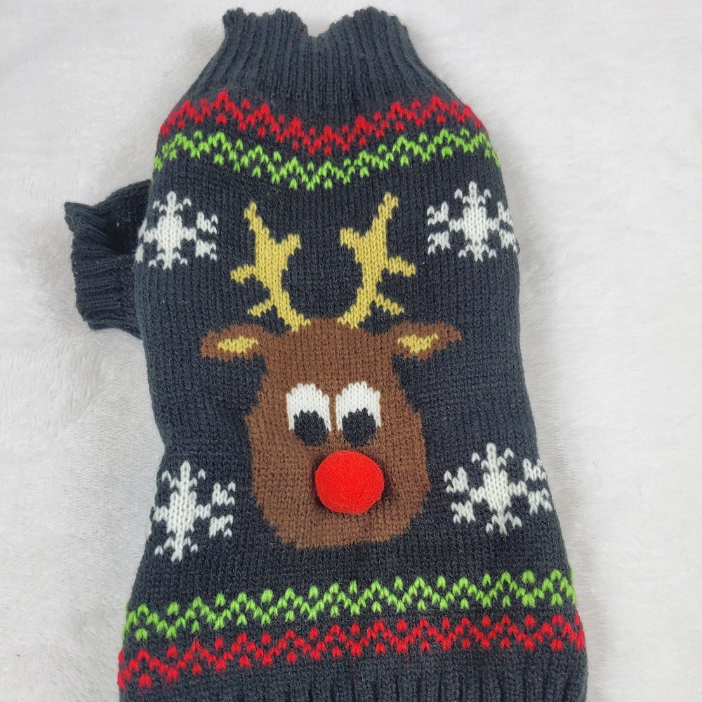 BOBIBI Dog Sweaters Christmas Cartoon Reindeer Pet
